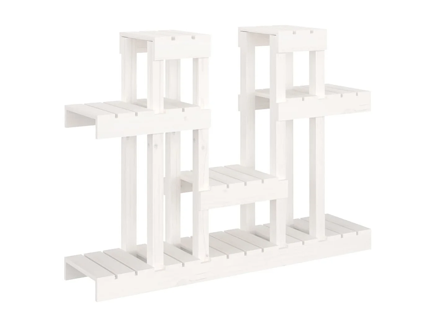 Support à plantes Blanc 104,5x25x77,5 cm Bois massif de pin