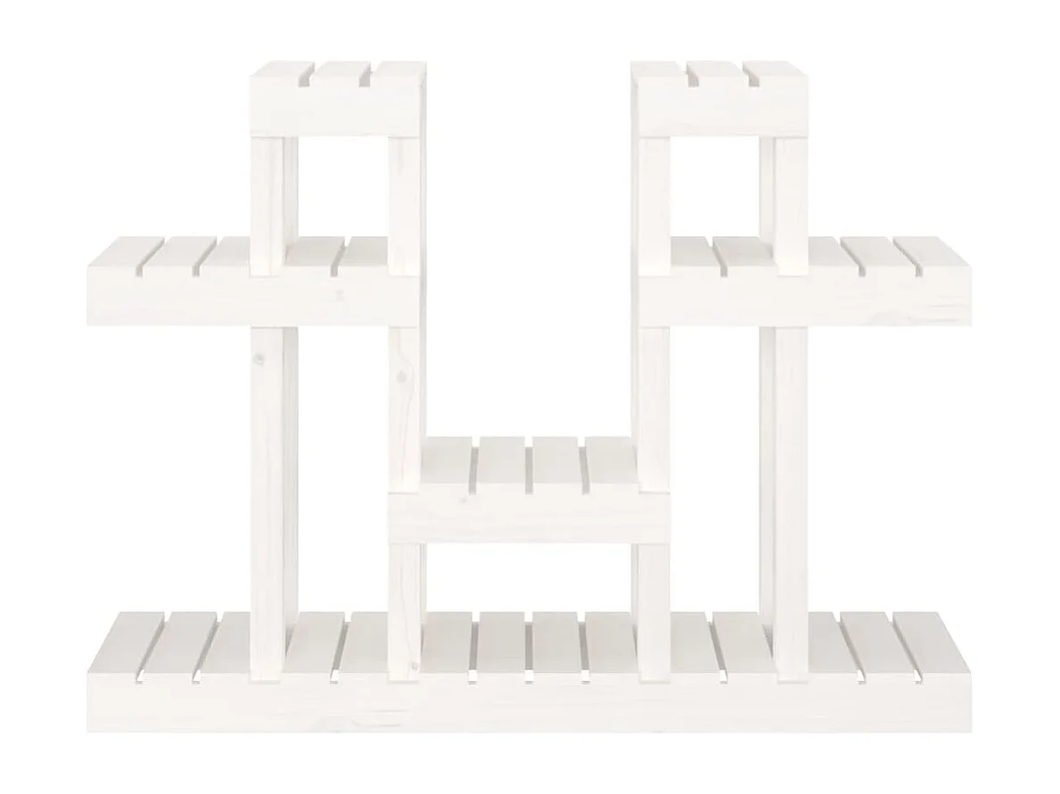 Support à plantes Blanc 104,5x25x77,5 cm Bois massif de pin