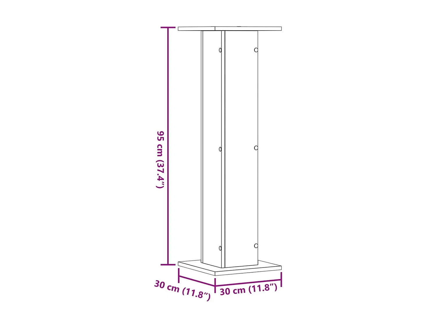 Supports pour plantes 2 pcs blanc 30x30x95 cm bois d'ingénierie