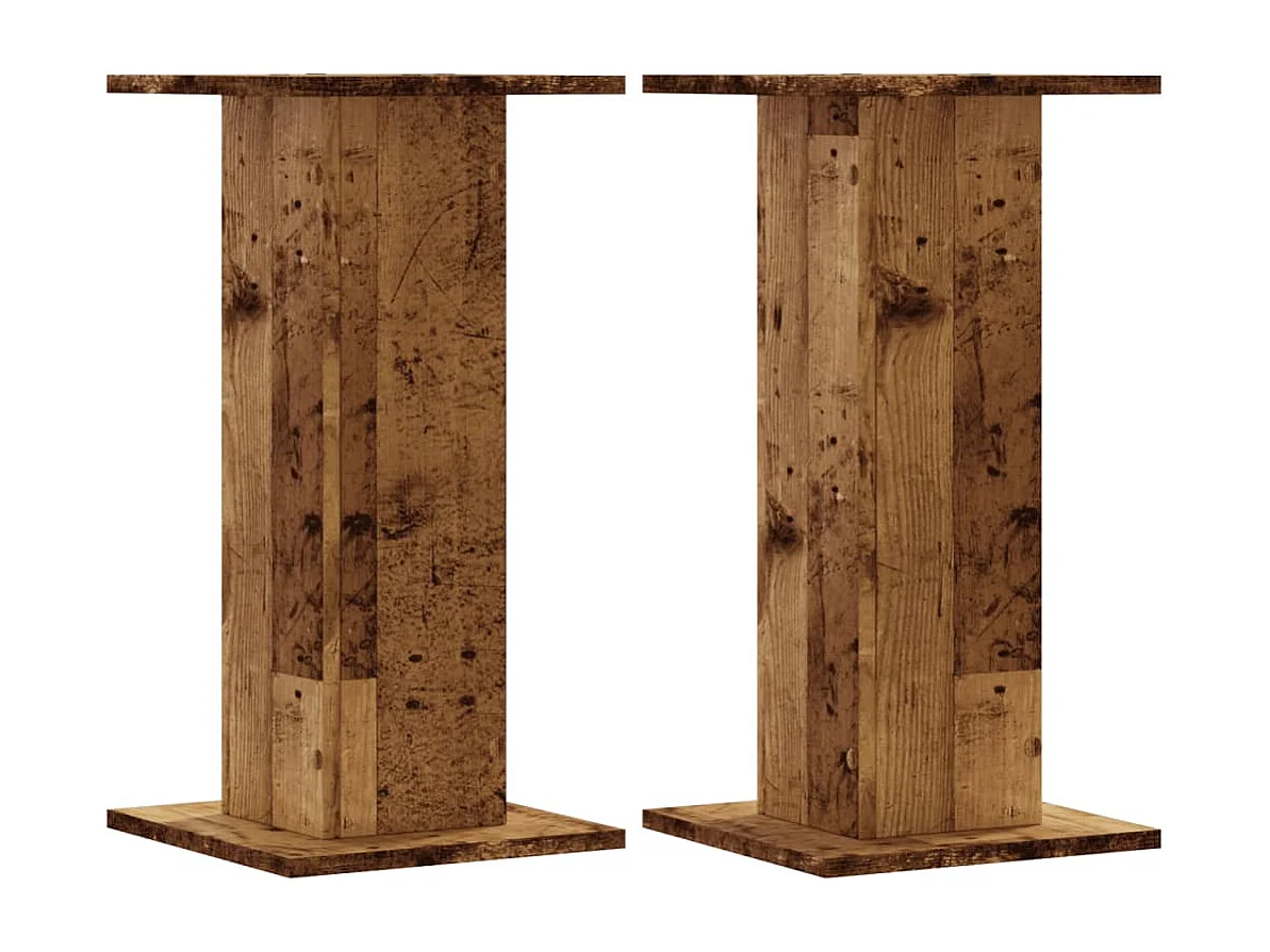 Supports pour plantes 2 pcs vieux bois bois d'ingénierie