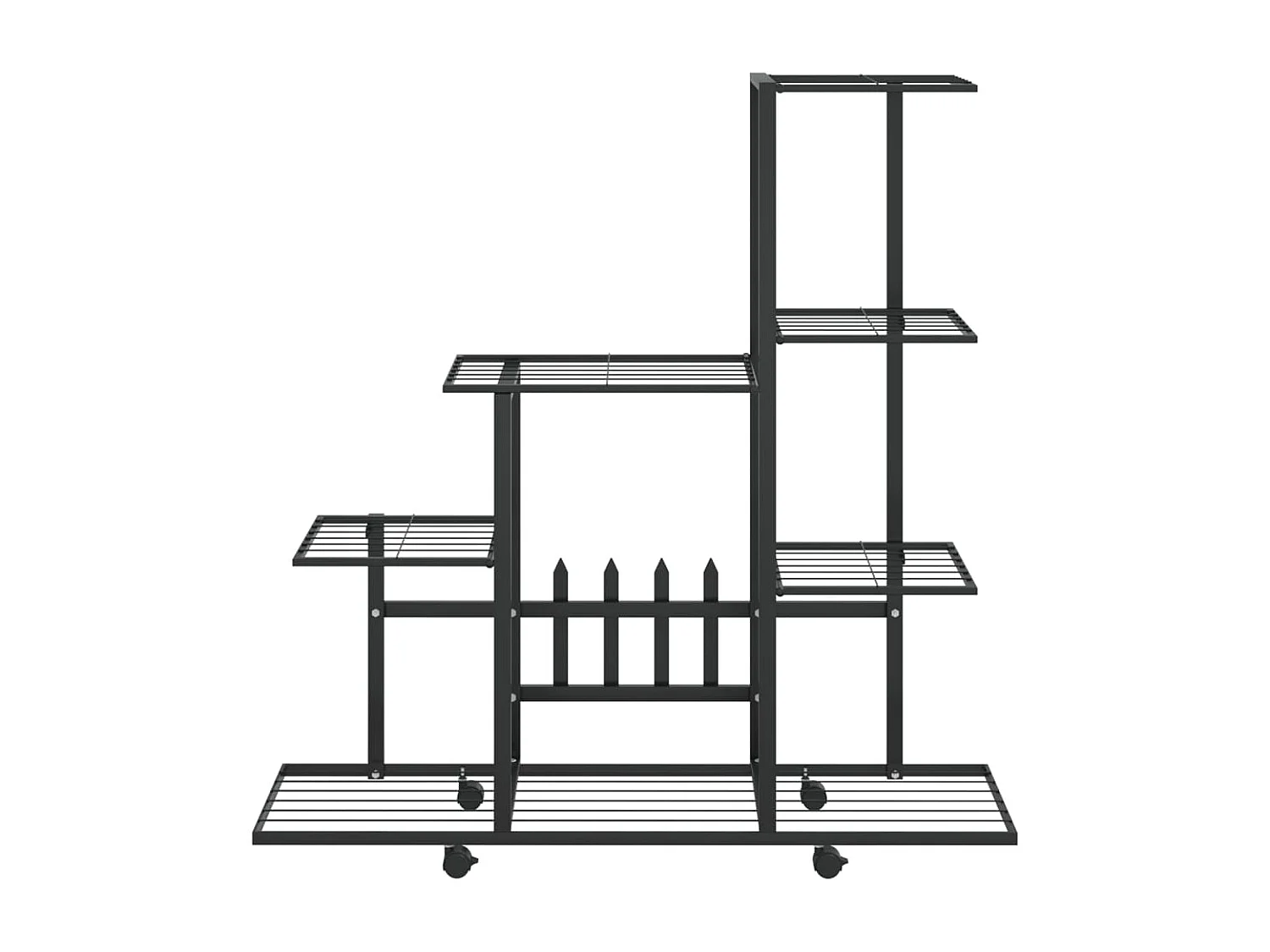 Support pour plantes sur roues 94,5x25x92,5 cm Noir Métal