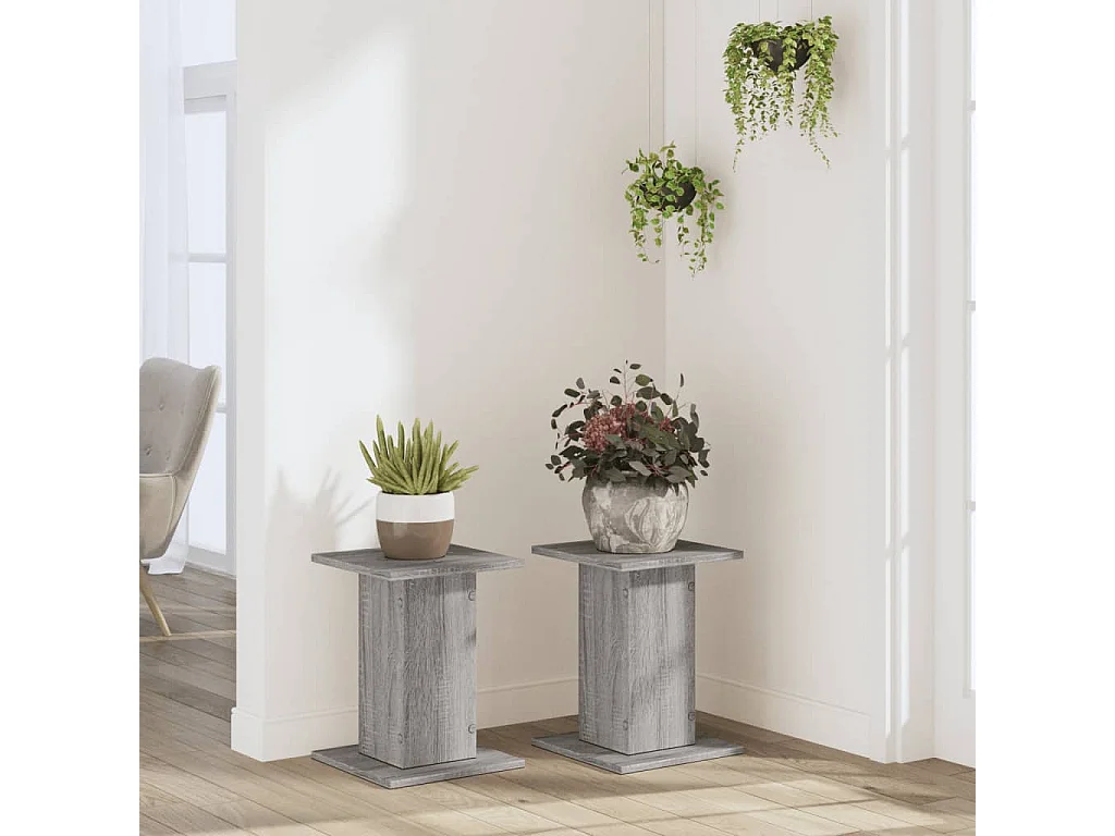 Supports pour plantes 2 pcs sonoma gris bois d'ingénierie