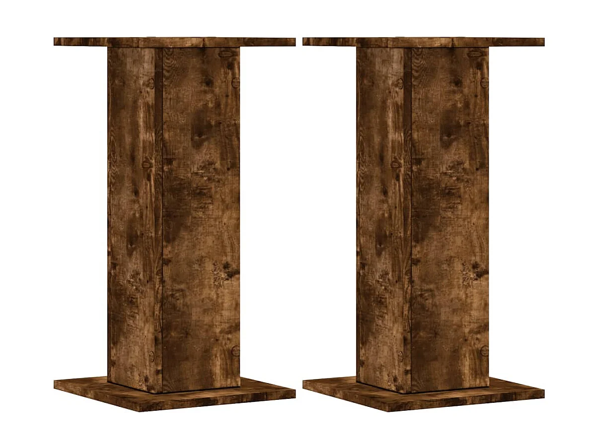 Supports pour plantes 2 pcs chêne fumé bois d'ingénierie