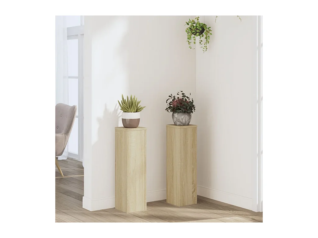 Supports pour plantes 2 pcs chêne sonoma bois d'ingénierie