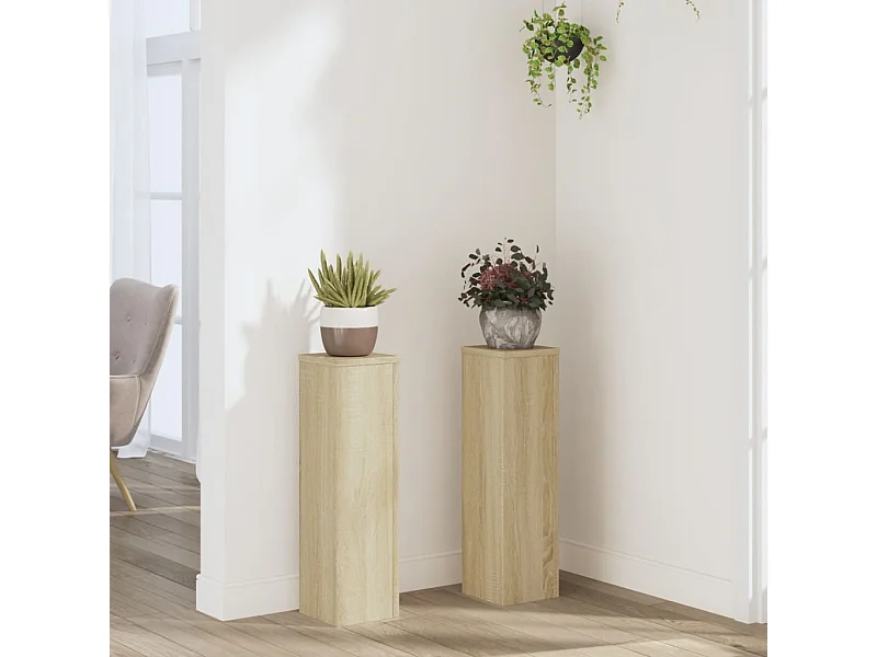 Supports pour plantes 2 pcs chêne sonoma bois d'ingénierie