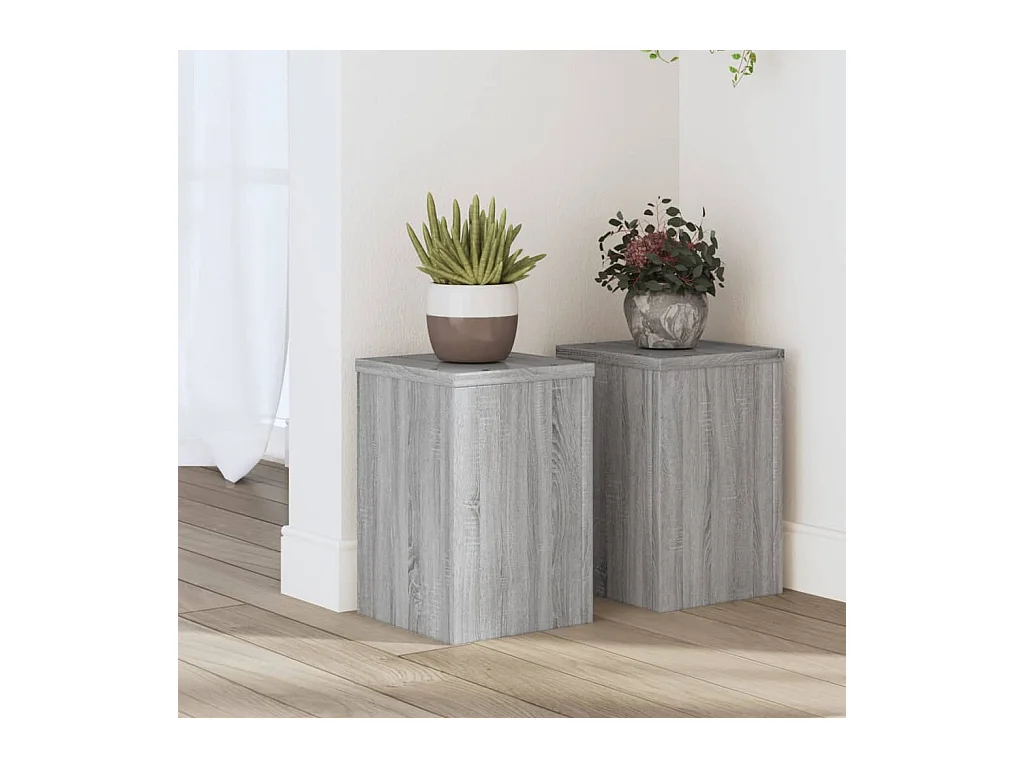 Supports pour plantes 2 pcs sonoma gris bois d'ingénierie