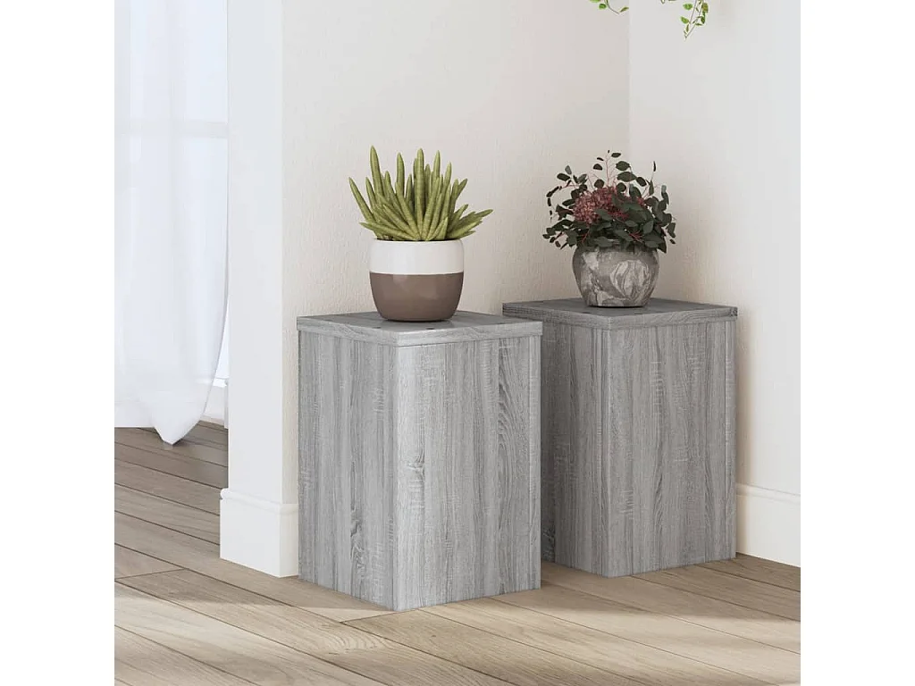 Supports pour plantes 2 pcs sonoma gris bois d'ingénierie