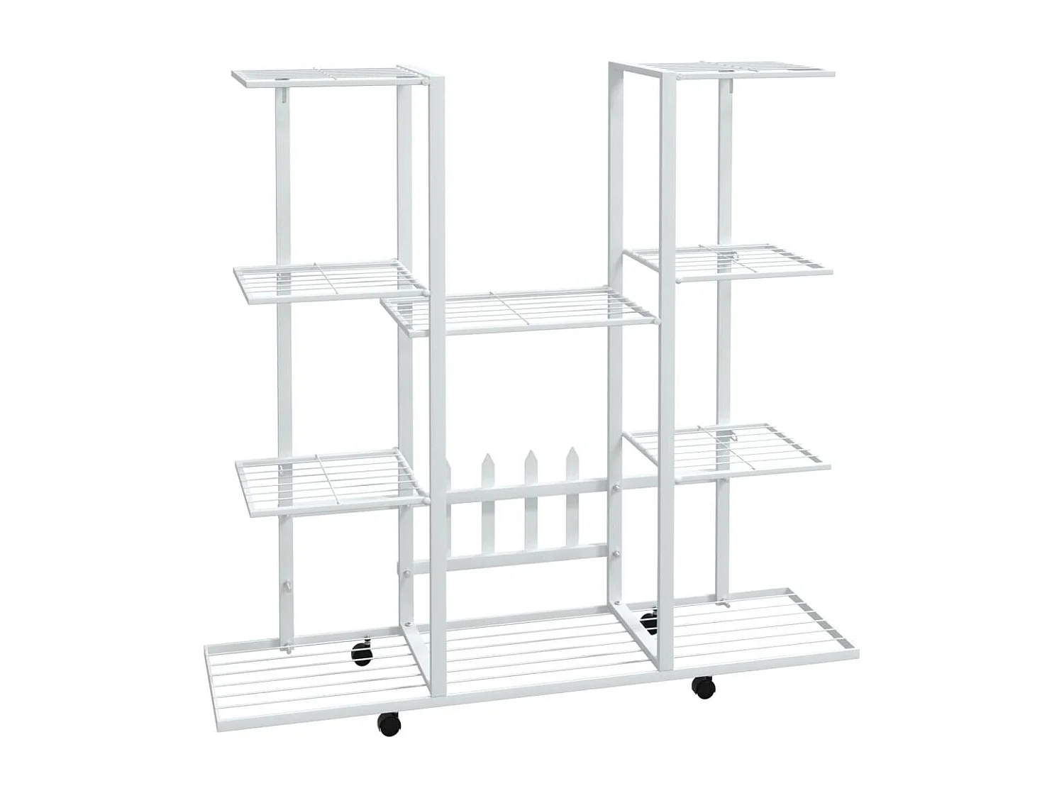 Jardinière avec roues 94,5x24,5x91,5 cm Blanc Fer