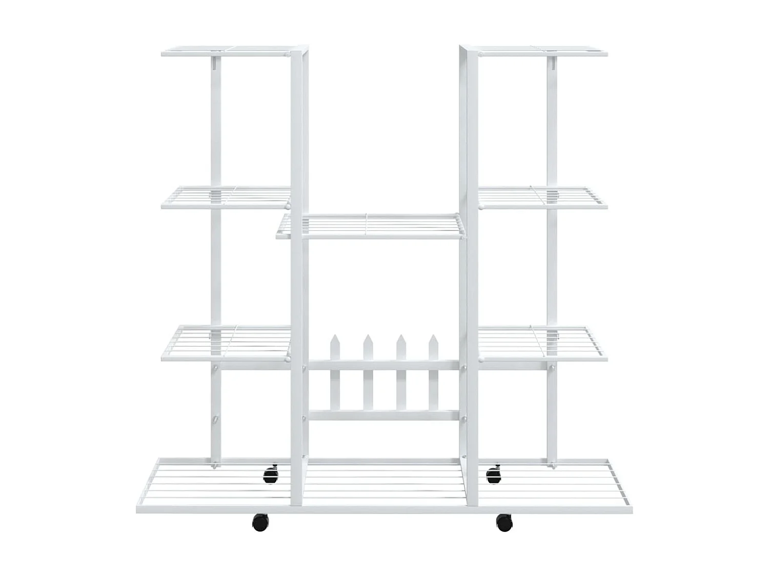 Jardinière avec roues 94,5x24,5x91,5 cm Blanc Fer