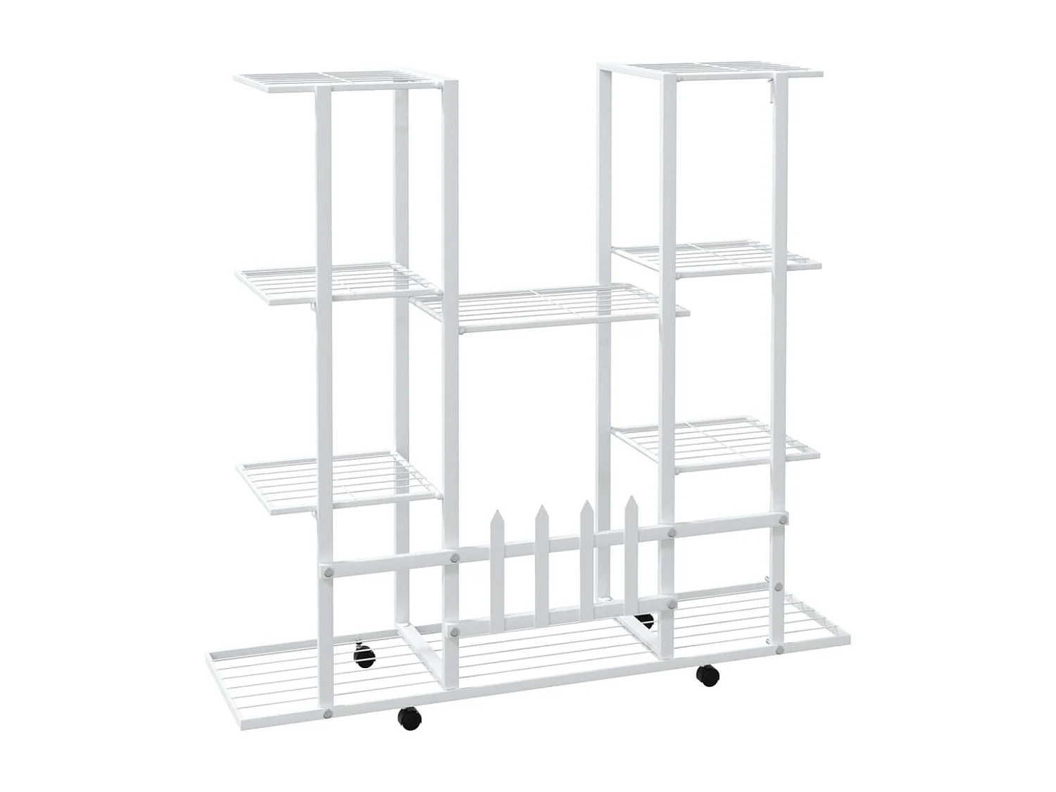 Jardinière avec roues 94,5x24,5x91,5 cm Blanc Fer