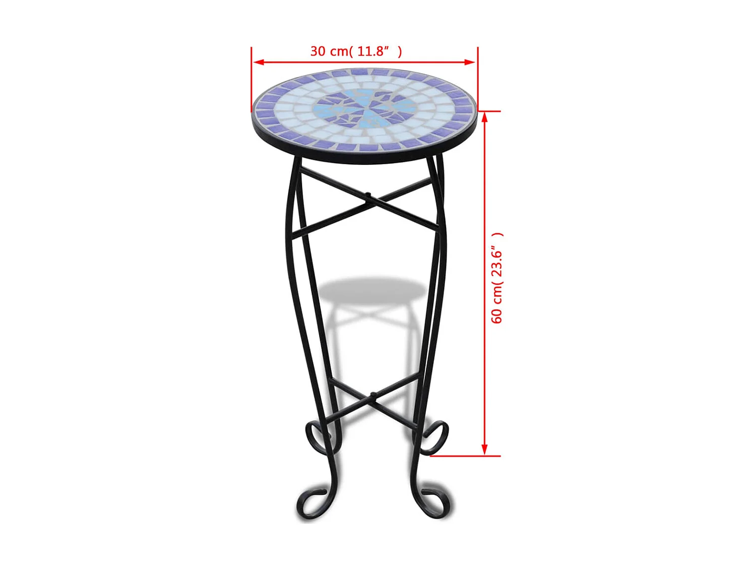 Table d'appoint Mosaïque Bleu et blanc