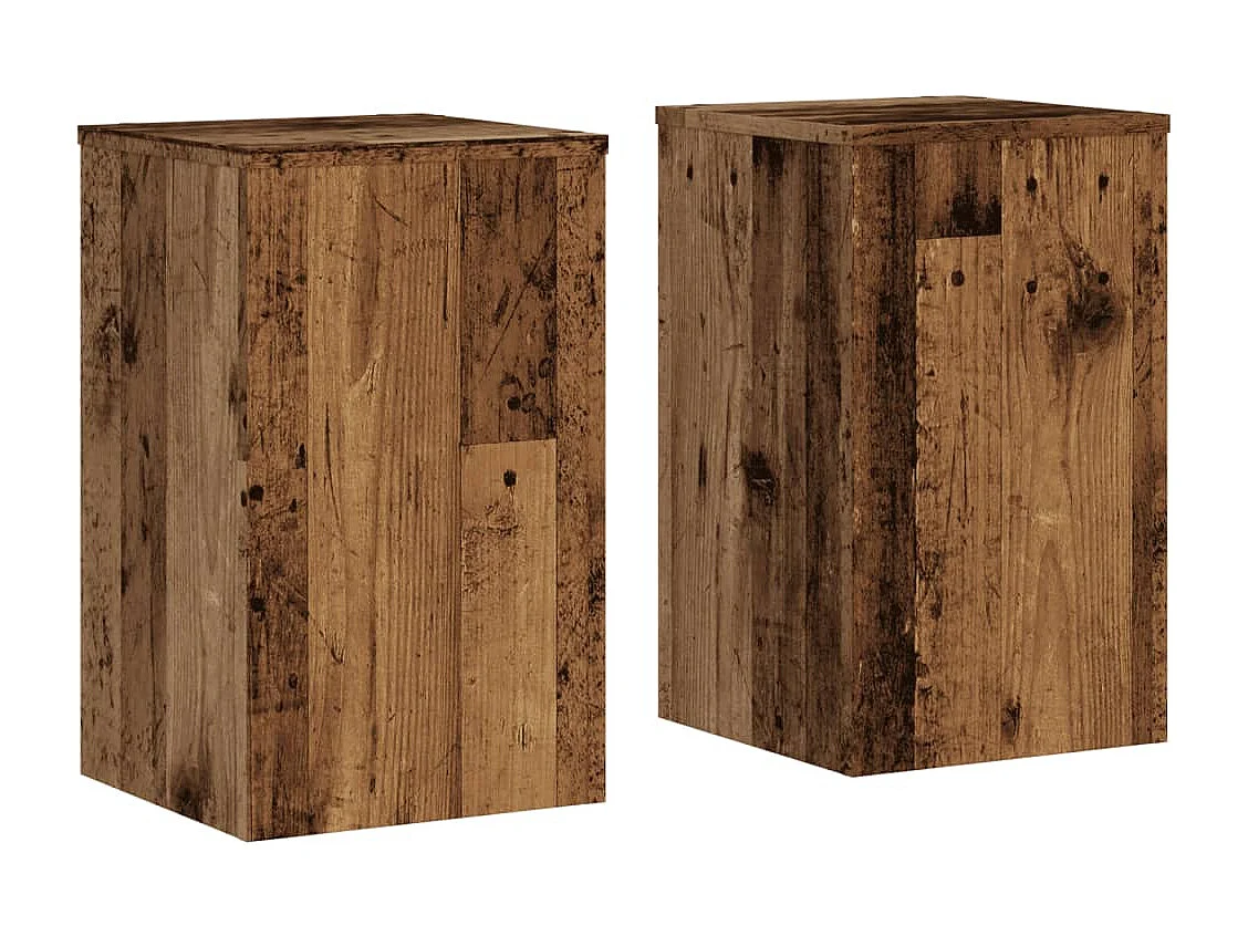 Plantenstandaards 2 stuks oud hout bewerkt hout