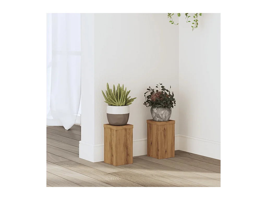 Supports pour plantes 2 pcs chêne artisanal bois d'ingénierie