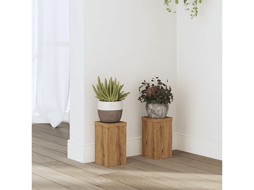 Supports pour plantes 2 pcs chêne artisanal bois d'ingénierie