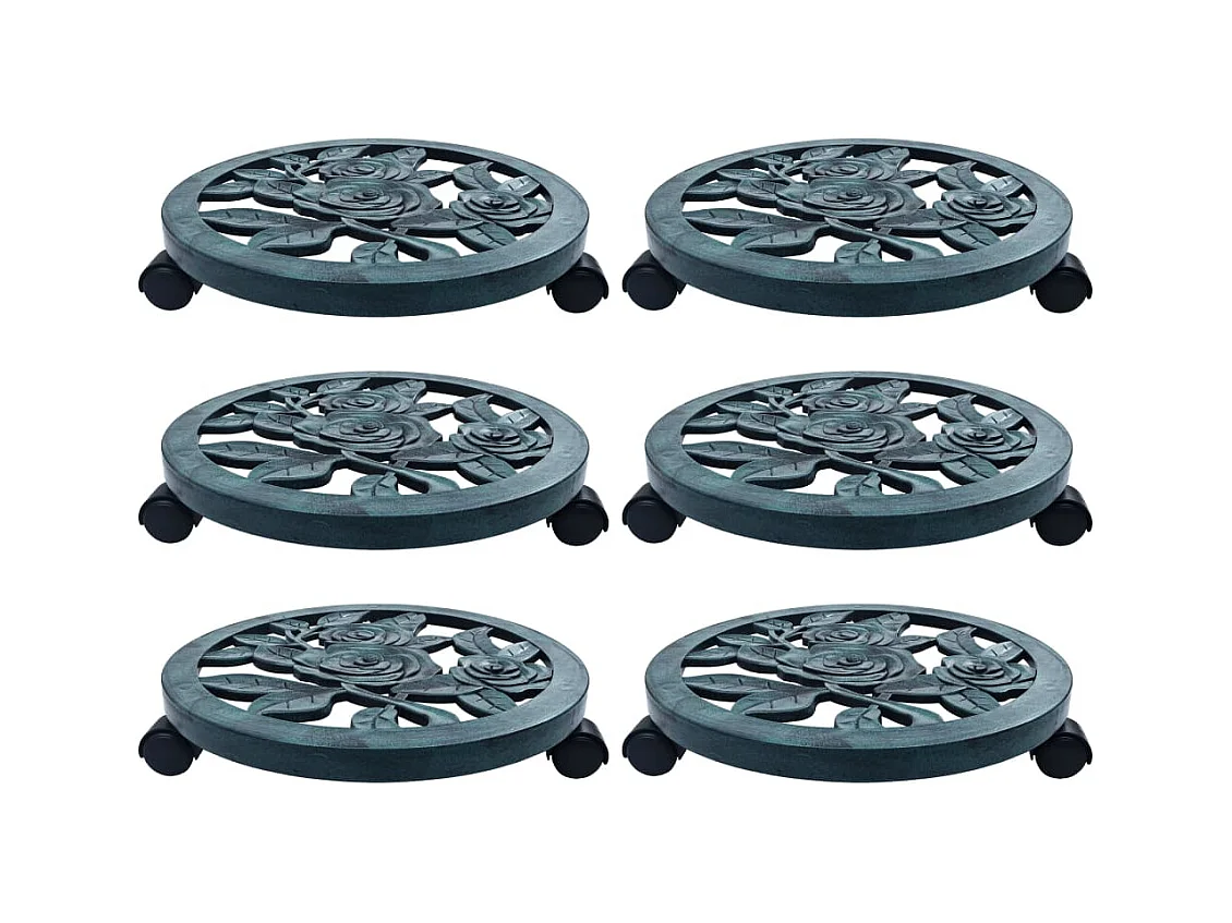 Chariots pour plantes 6 pcs Vert 38 cm Plastique