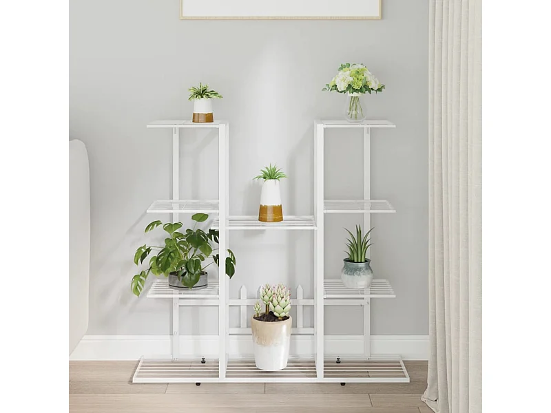 Jardinière 94,5x25x89 cm Blanc Fer