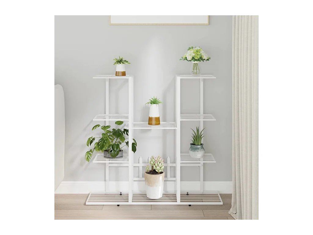 Jardinera 94,5x25x89 cm Hierro Blanco