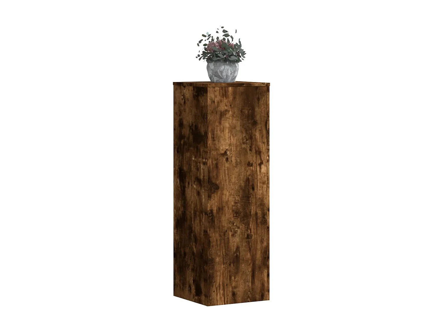 Support pour plantes chêne fumé 33x33x100 cm bois d'ingénierie