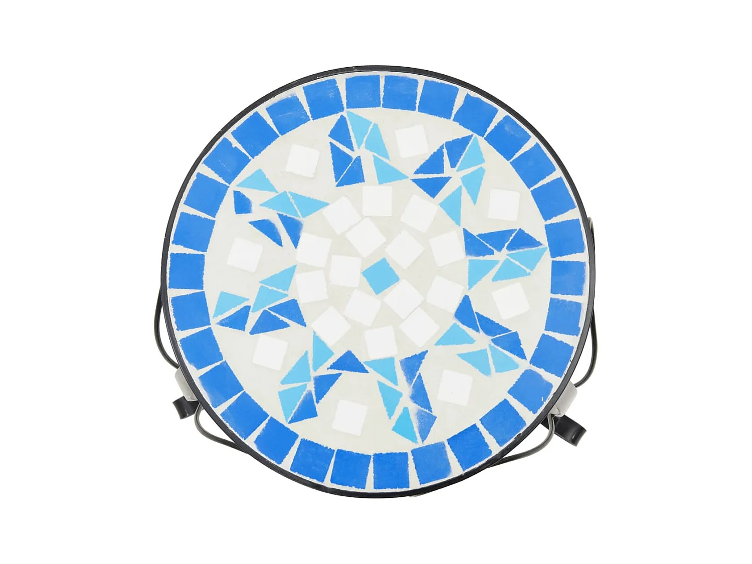 Supports pour plantes 3 pcs bleu et blanc céramique