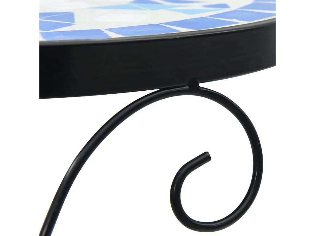 Supports pour plantes 3 pcs bleu et blanc céramique