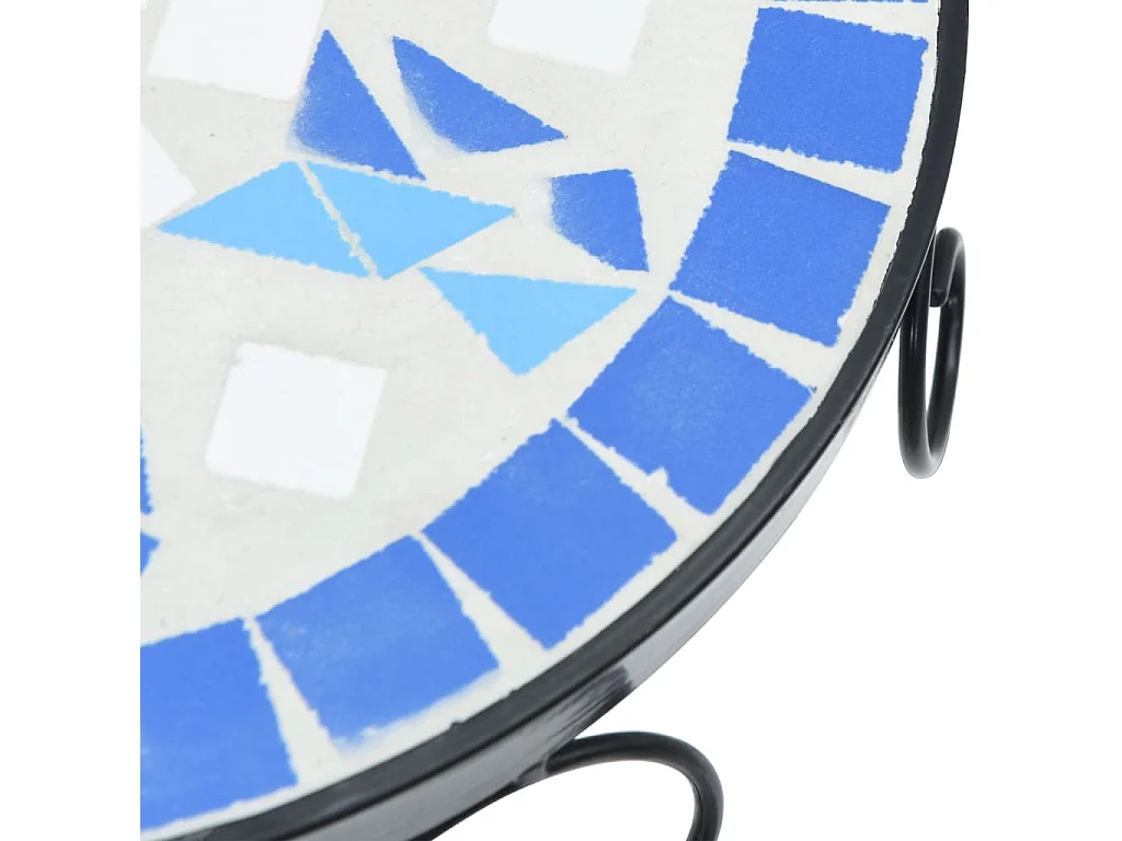 Supports pour plantes 3 pcs bleu et blanc céramique