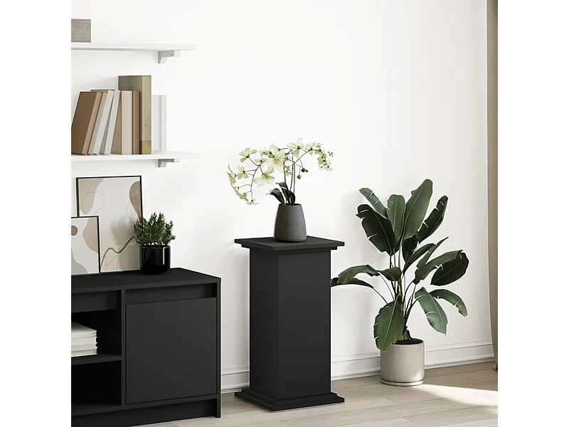 Pedestal con almacenaje negro 31x30x60 cm madera de ingeniería