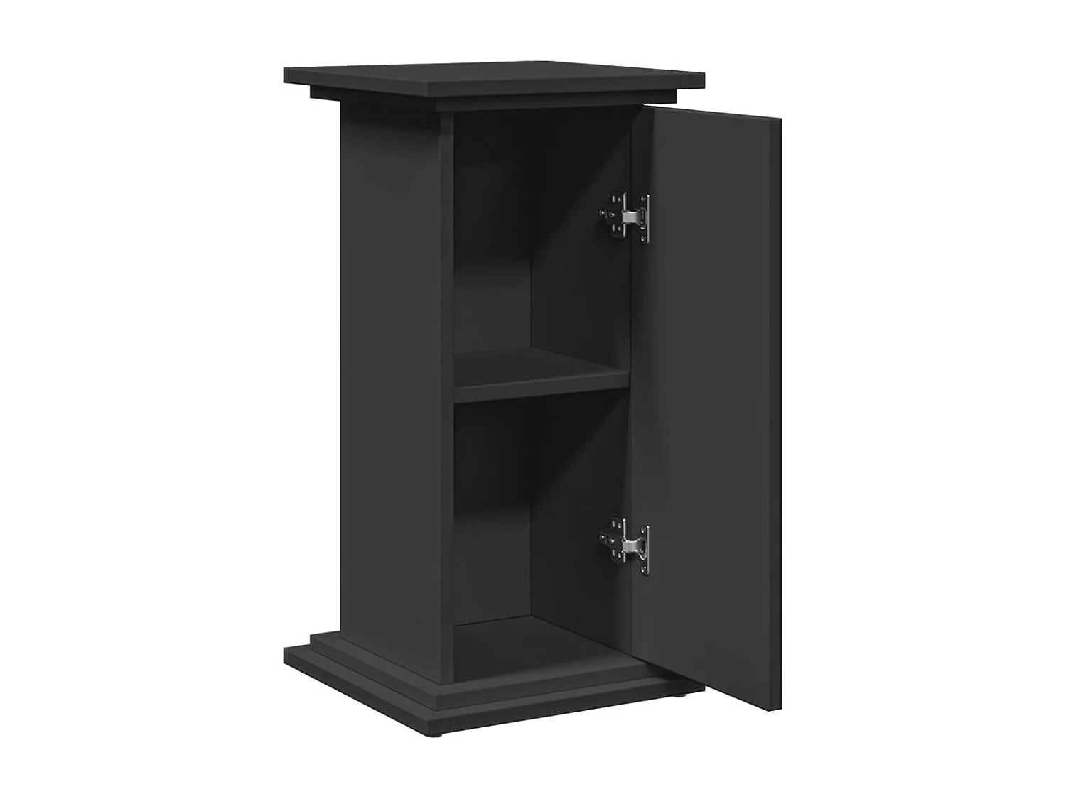 Piédestal avec rangement noir 31x30x60 cm bois d'ingénierie