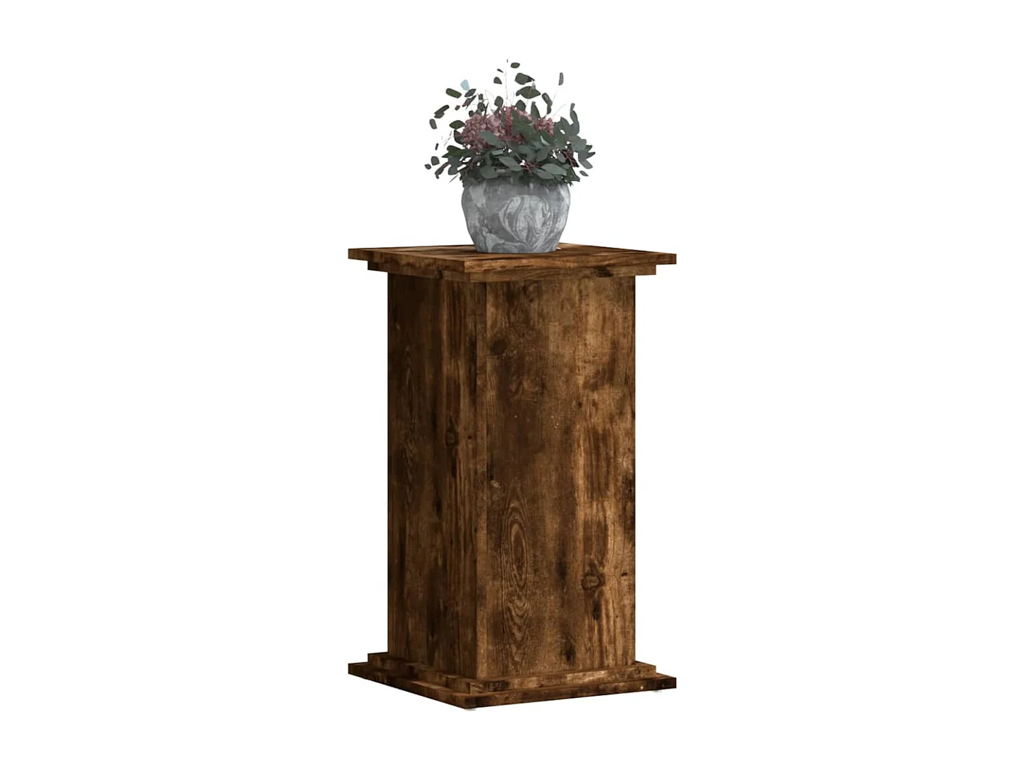 Support pour plantes chêne fumé 33x33x60 cm bois d'ingénierie