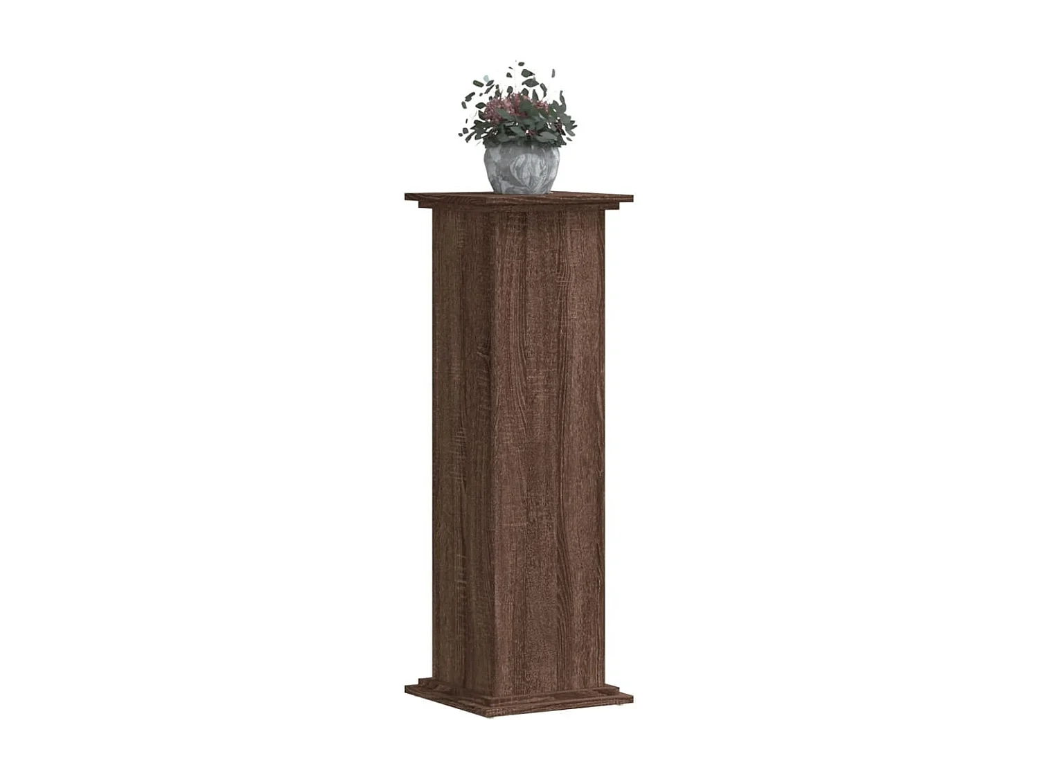 Soporte para plantas de roble marrón 33x33x100 cm de madera de ingeniería