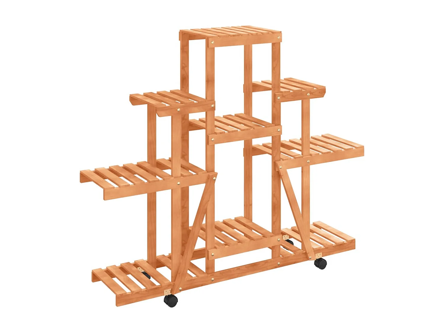 Support à fleurs avec roues 110x25x101 cm bois massif de sapin