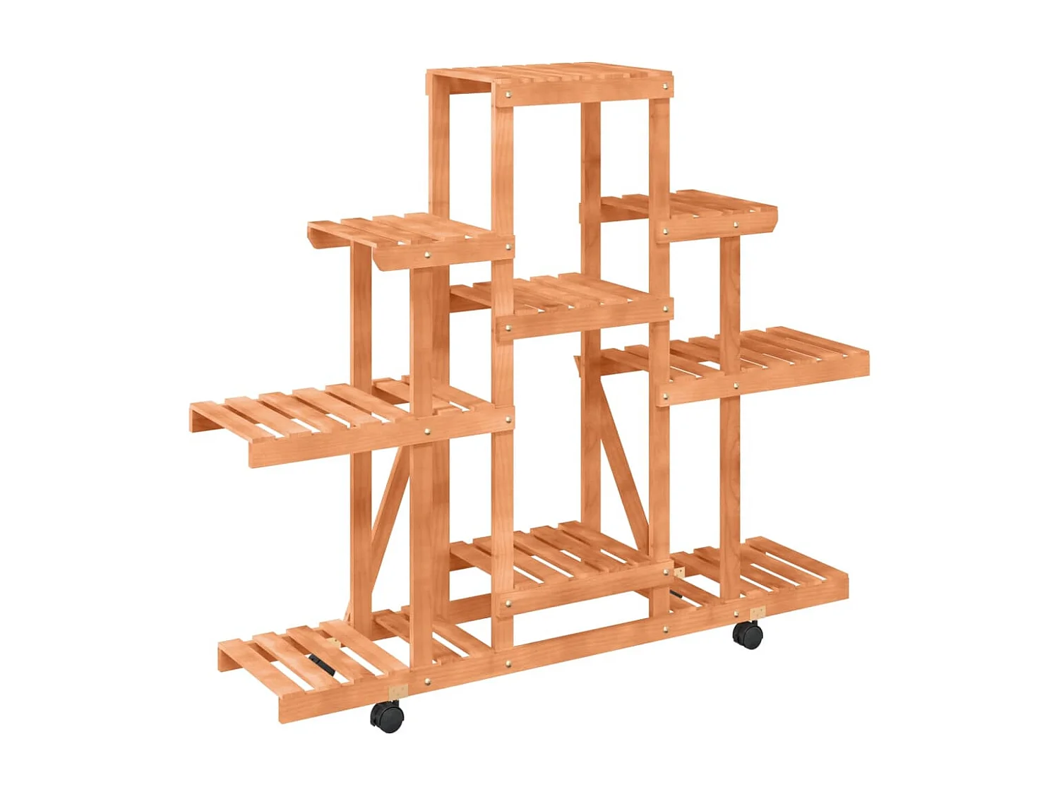 Support à fleurs avec roues 110x25x101 cm bois massif de sapin