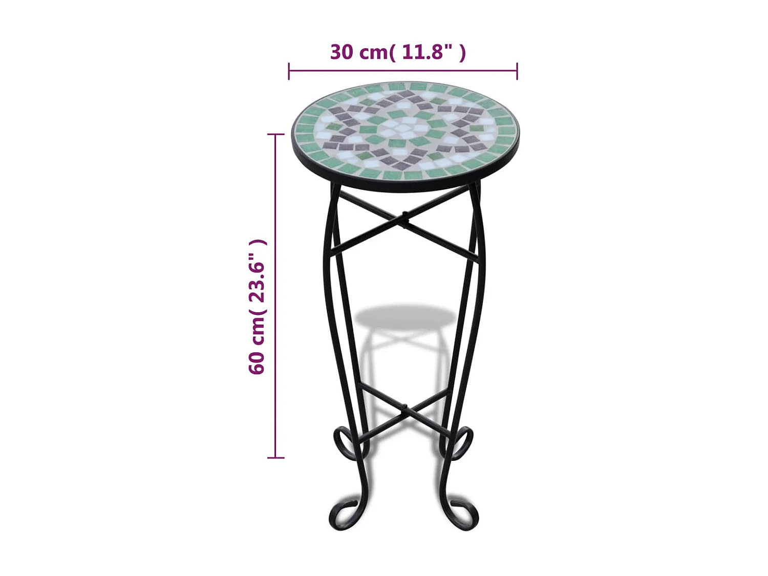 Table d'appoint Mosaïque Vert et blanc