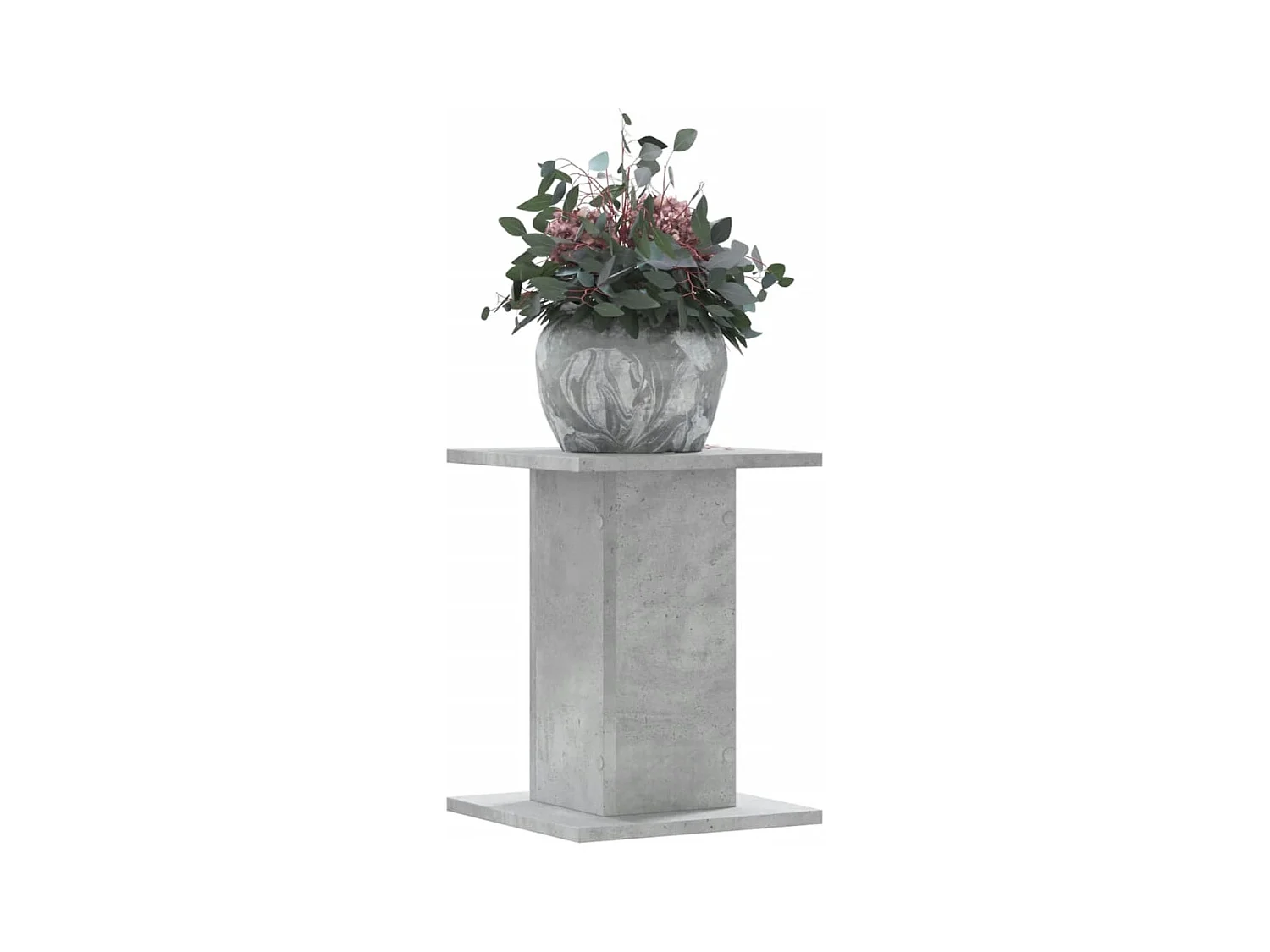 Supports pour plantes 2 pcs gris béton bois d'ingénierie