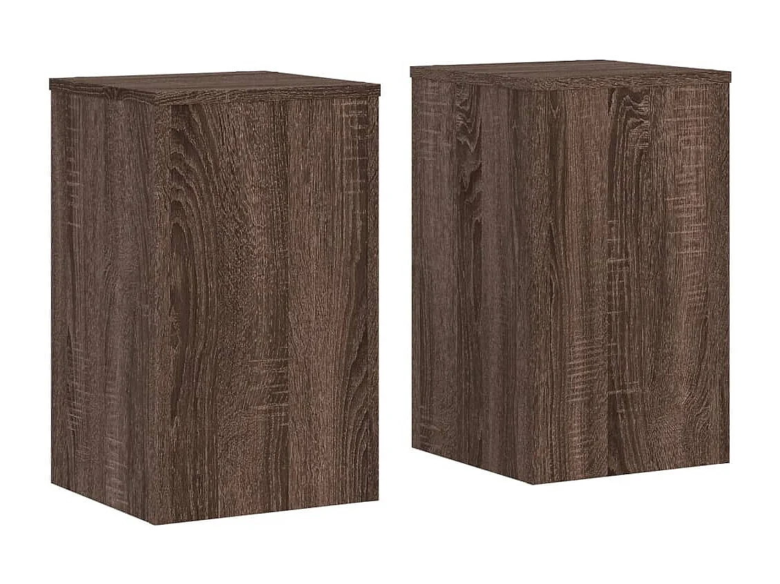 Supports pour plantes 2 pcs chêne marron bois d'ingénierie