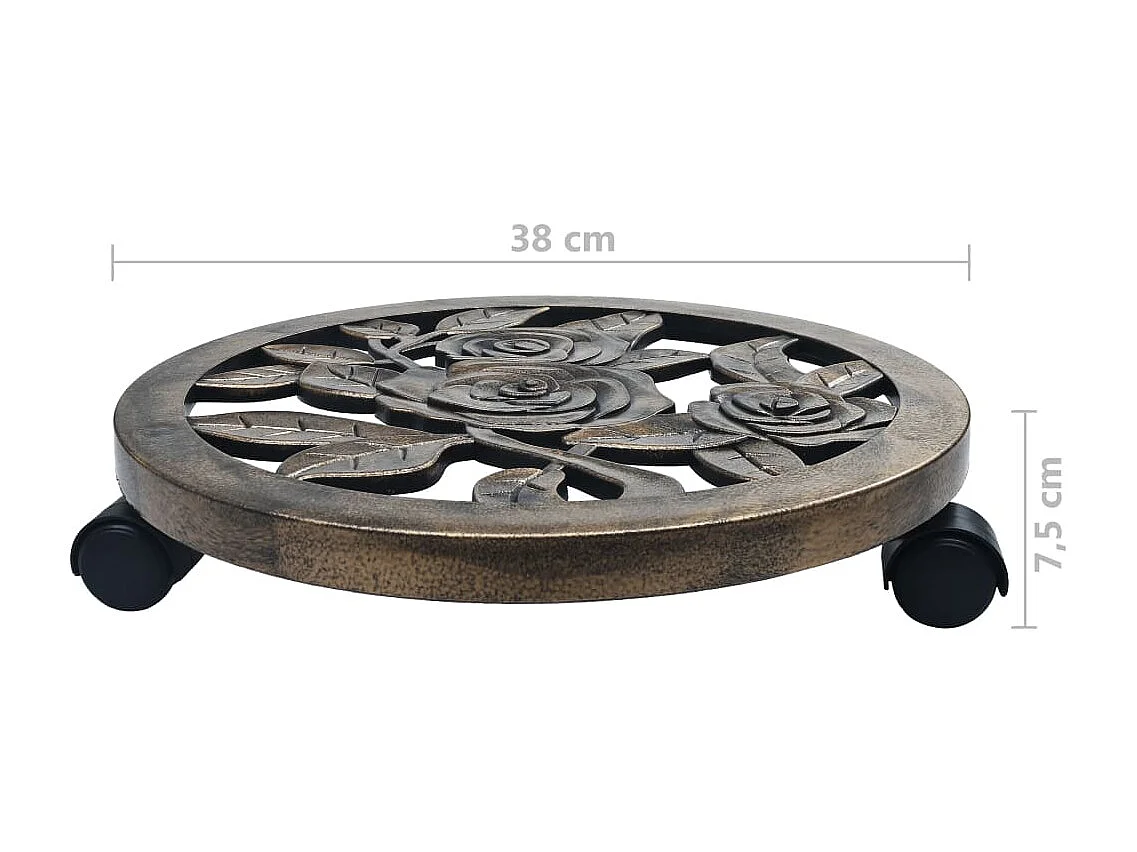 Carrelli portavasi 6 pezzi Bronzo 38 cm Plastica