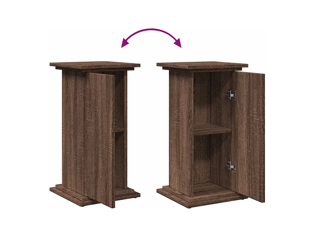 Piédestal avec rangement chêne marron bois d'ingénierie