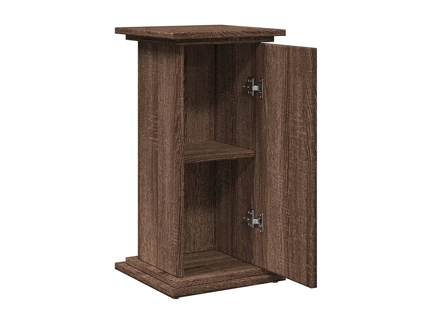 Piédestal avec rangement chêne marron bois d'ingénierie