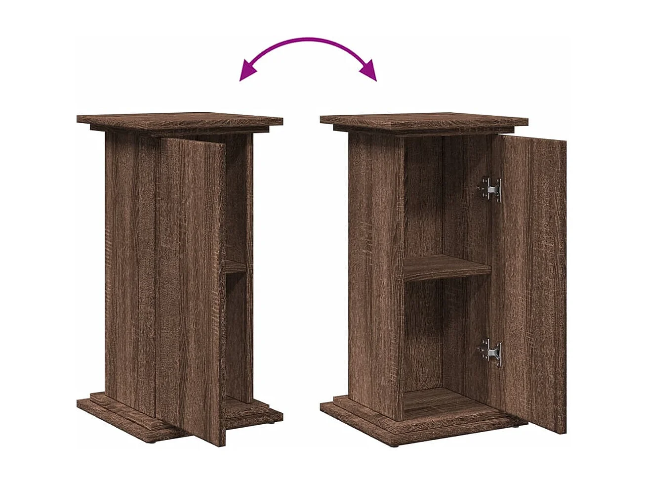 Piédestal avec rangement chêne marron bois d'ingénierie