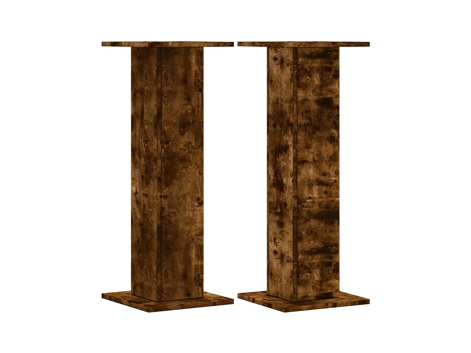 Soportes para plantas 2 piezas de madera de ingeniería de roble ahumado