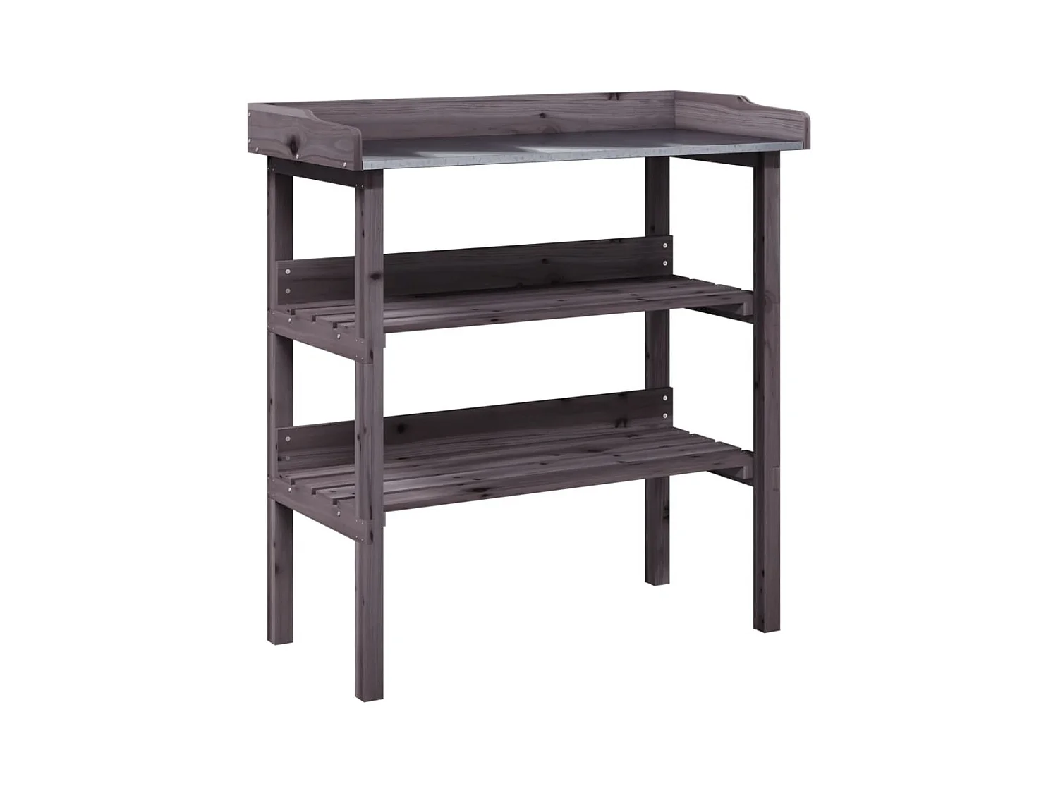 Plantentafel met planken grijs 78x38x82,5 cm dennenhout