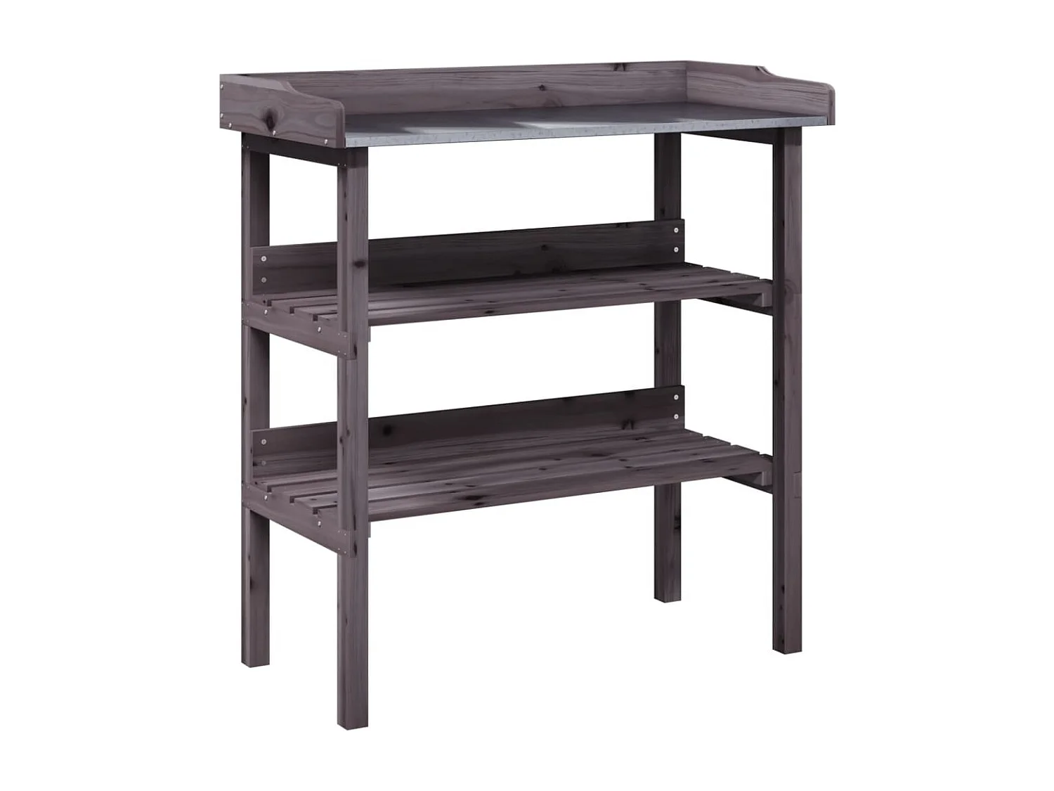 Table à plantes avec étagères gris 78x38x82,5 cm bois de sapin
