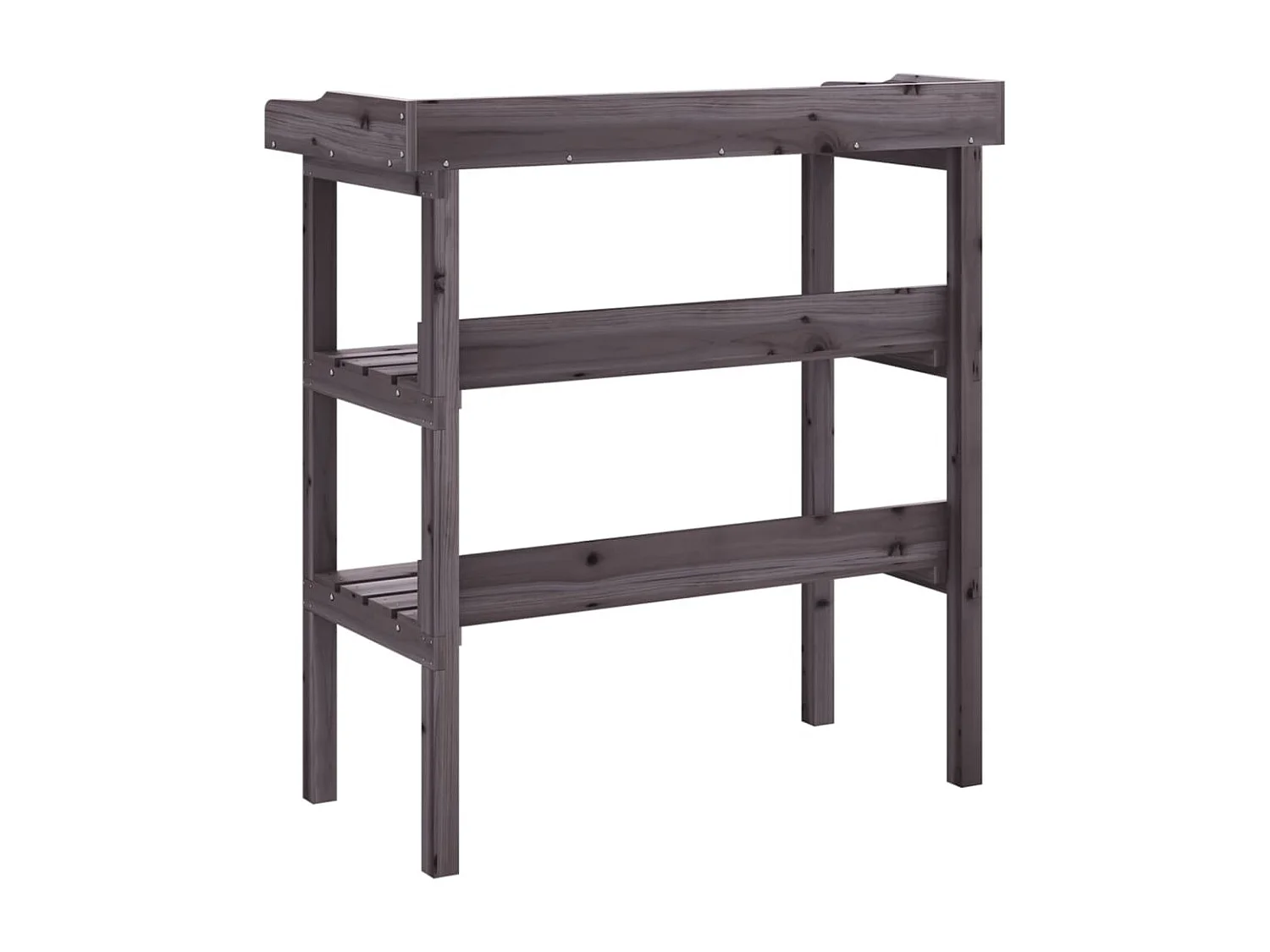 Table à plantes avec étagères gris 78x38x82,5 cm bois de sapin
