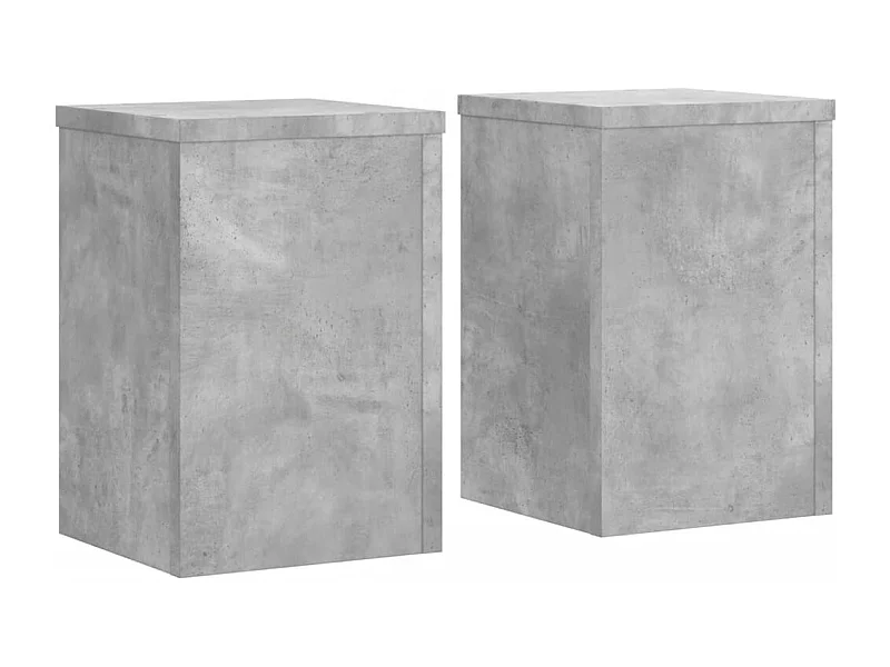 Soportes para plantas 2 piezas de madera de ingeniería de hormigón gris