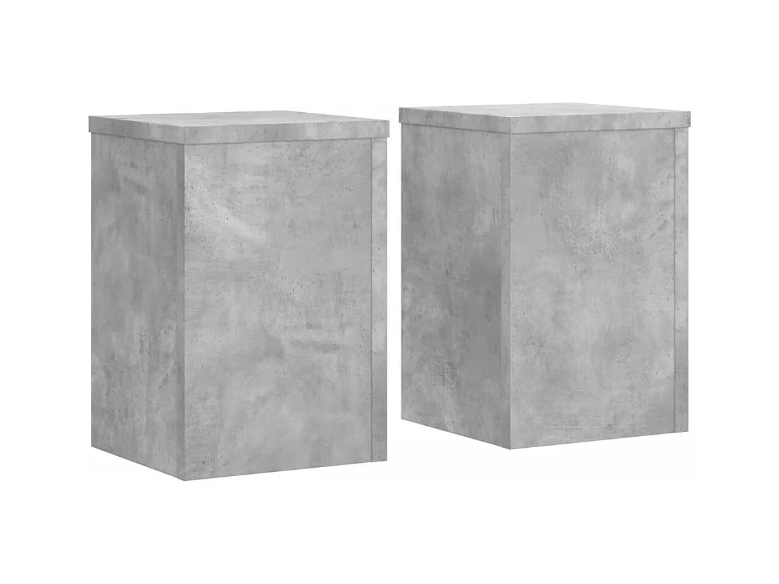 Supports pour plantes 2 pcs gris béton bois d'ingénierie