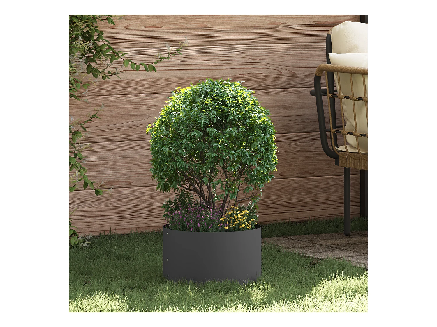 Planteur en Métal Noir Noir Métal 30 x 30 x 20 cm