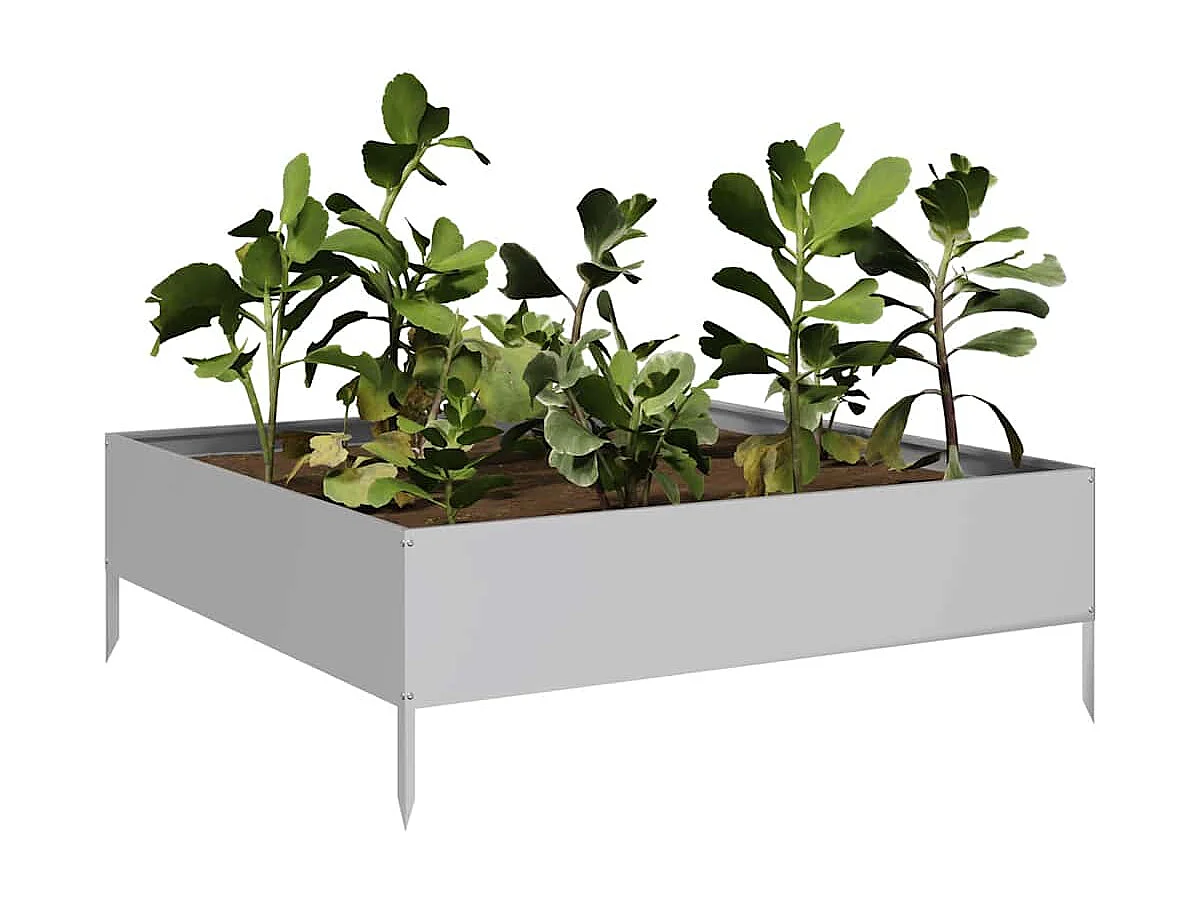 Letto da giardino rialzato 100x100x33,5 cm in acciaio inox