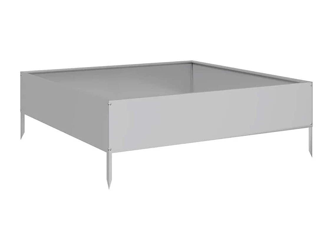 Letto da giardino rialzato 100x100x33,5 cm in acciaio inox
