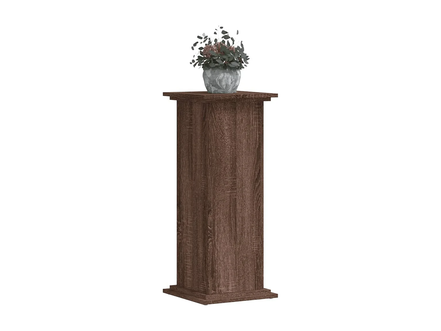 Support pour plantes chêne marron 33x33x80 cm bois d'ingénierie