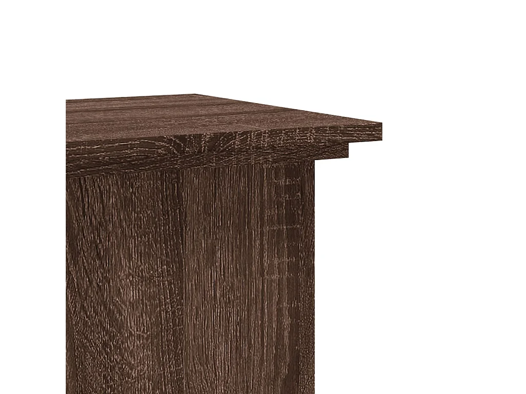 Support pour plantes chêne marron 33x33x80 cm bois d'ingénierie