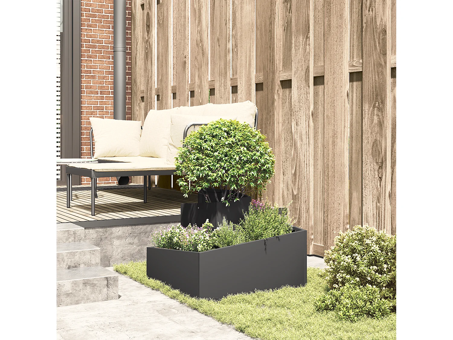 Pot en plastique Noir Polyéthylène haute densité Moyen